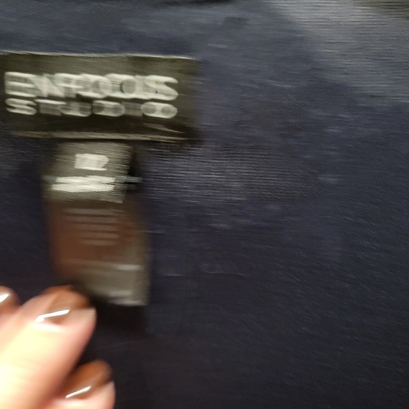 Womens navy and tan Polk a dot dress - Picture 3 of 4